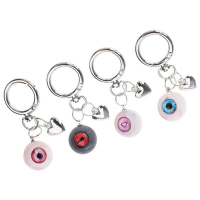 Spooky Eyeball Keychain Gothic Heart Shape Resin Charm Handcrafted Wallet Accessory For Bags Cosplay Gifts