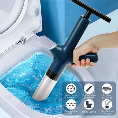 Hochdruck-Luft-Toiletten-Pömpel Toiletten-Rohrreiniger mit Echtzeit-Barometer Abflussverstopferentferner für Toilette Bodenablauf Spüle