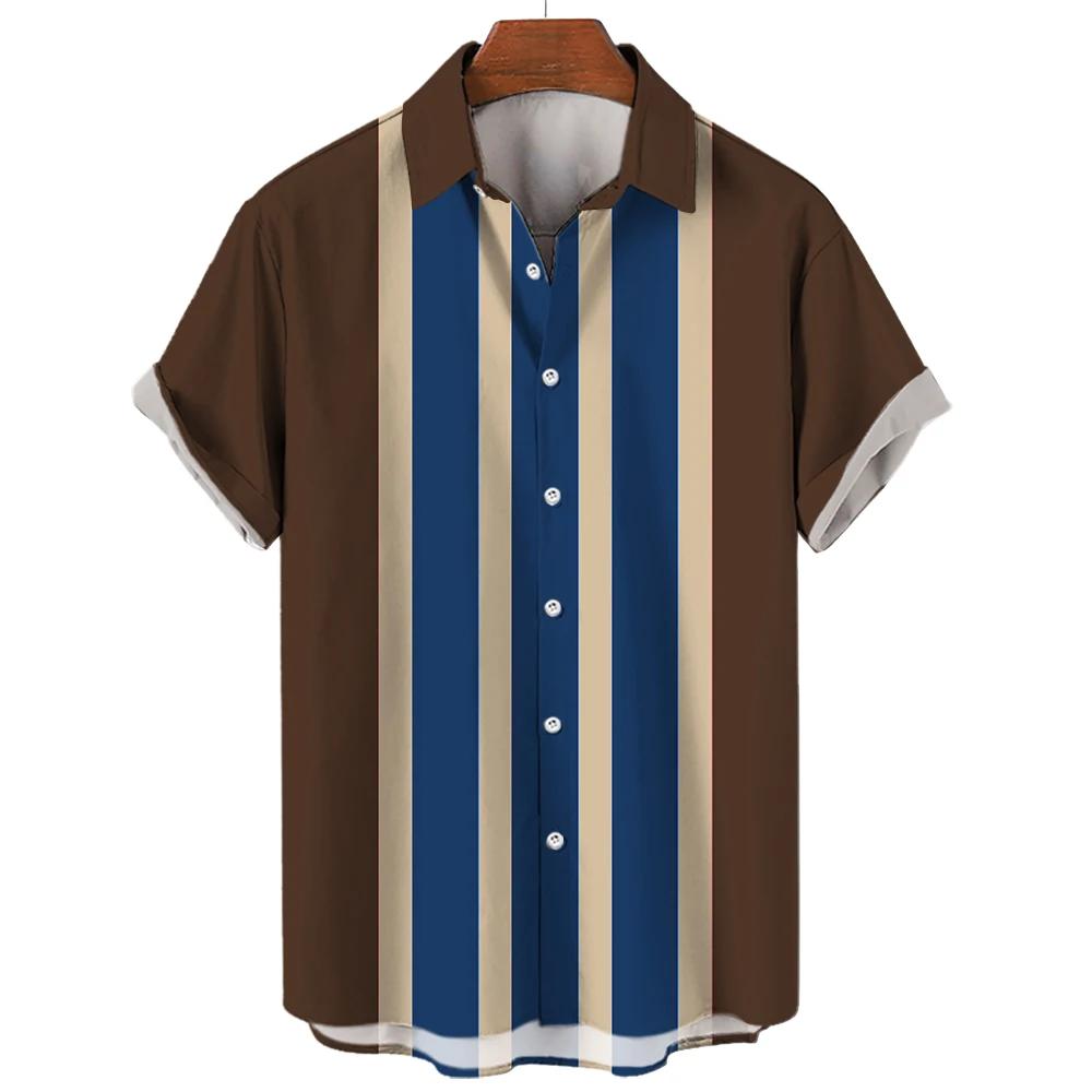 Casual short-sleeve striped shirt, stylish and comfortable for daily outfits.
