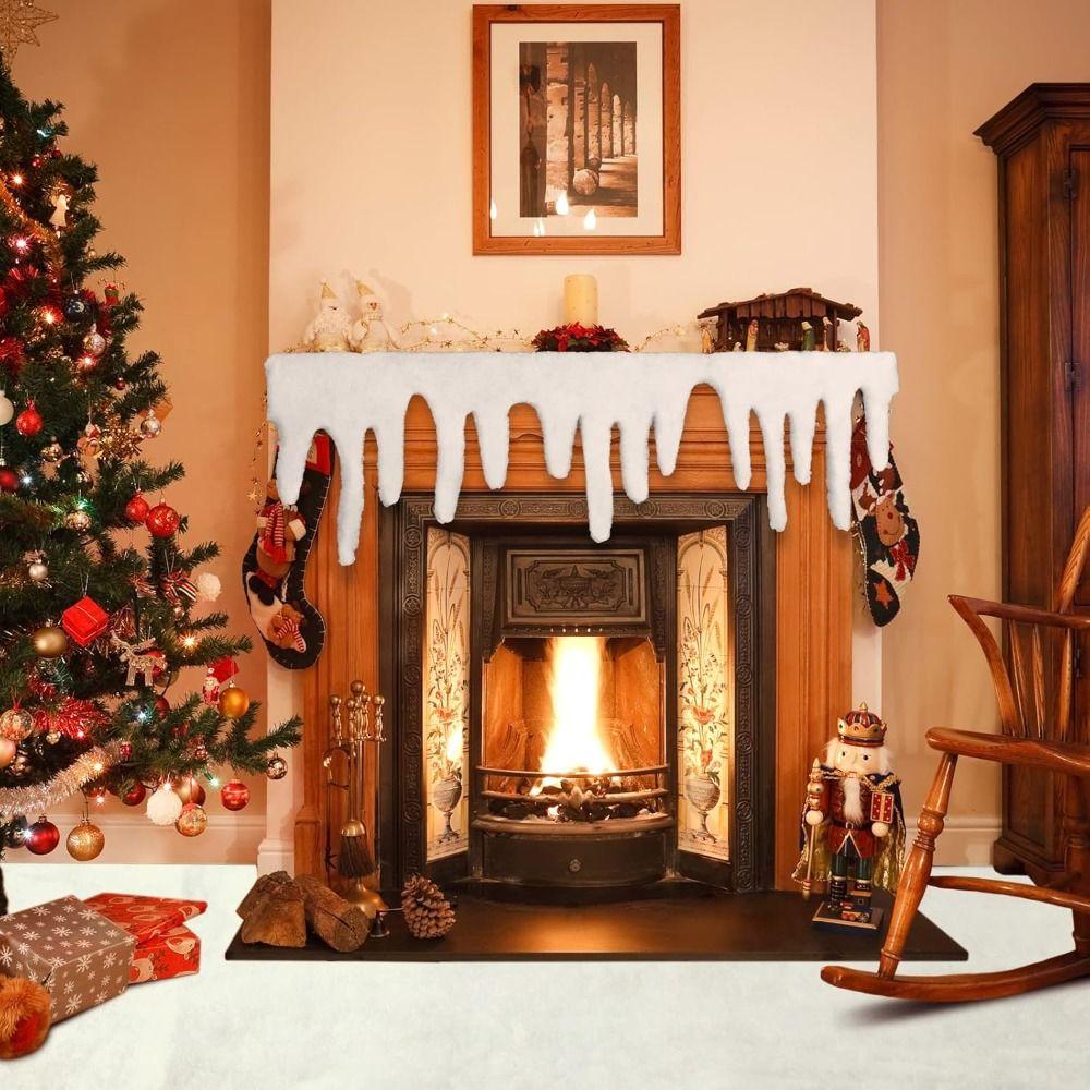 Polyester Xmas Snow Blanket for Xmas Holiday Decor Icicle Fringe Roof Decoration Christmas Fake Snow Blanket Not Easy to Deform