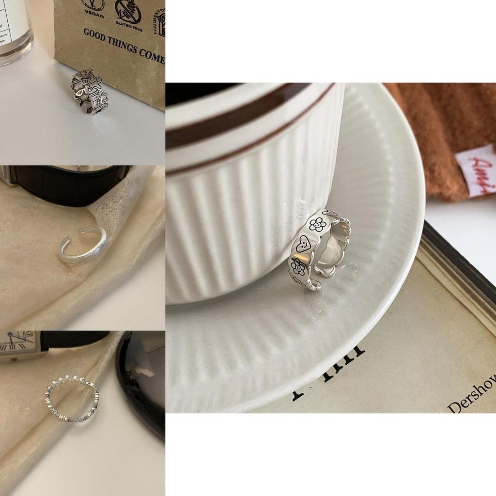 Chic Copper Geometric Design Pearl Silver Ring For Women Perfect For Ins Fashion 2022