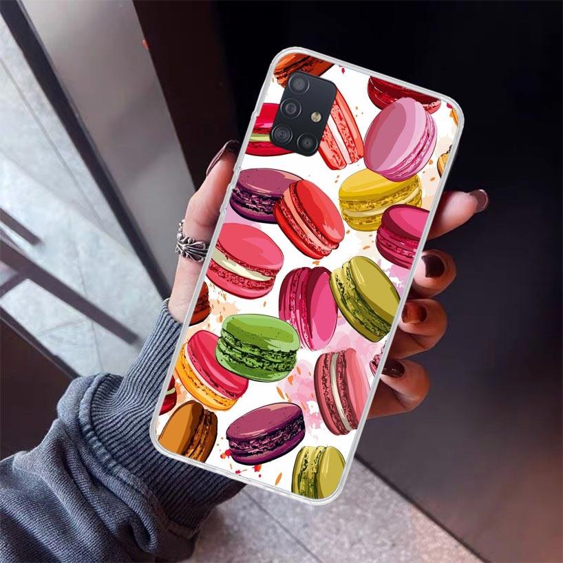 

Macaron Ice Cream Cake Doughnut Phone Case For Samsung Galaxy A52 A51 A50S A32 A22 A12 A02S A72 A71 A31 A70 A30S Note 20 Ultra 1 Samsung A10