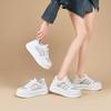 Mesh Breathable White Shoes for Women Spring Thick-soled Platform Thin Casual Shoes Color Matching Lace Sneakers
