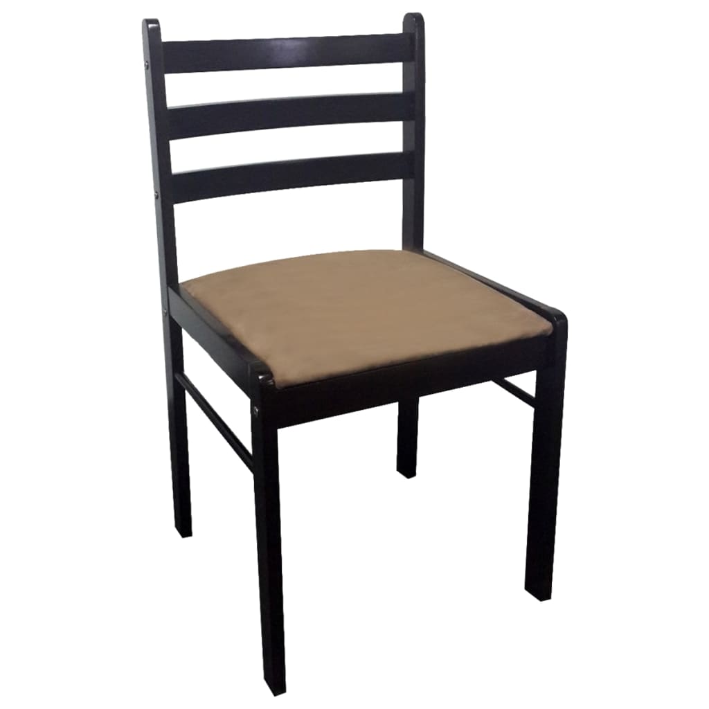 Dining Chairs 2 pcs Brown Solid Rubberwood and Velvet
