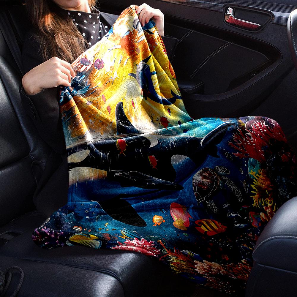Ocean Life Adventure Blanket Soft Throw Blanket For Home Bedroom Bed Sofa Travel Office Solid Christmas Blanket