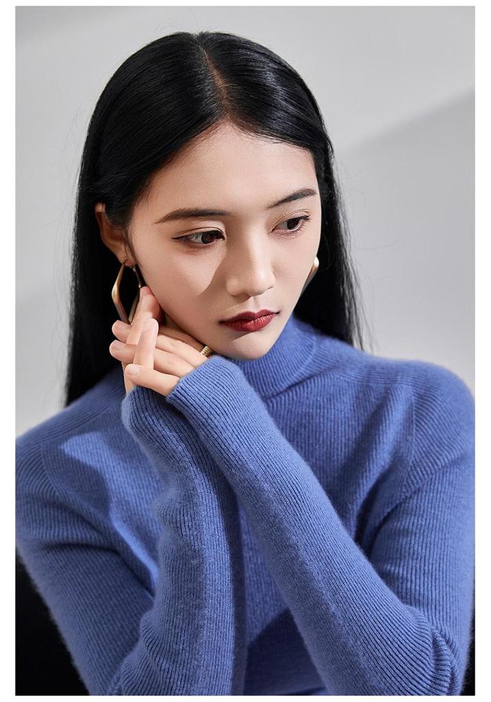 Women's Autumn/Winter 2025 Half-High Neck Slimming Knit Sweater - Comfortable & Fashionable Base Layer Top