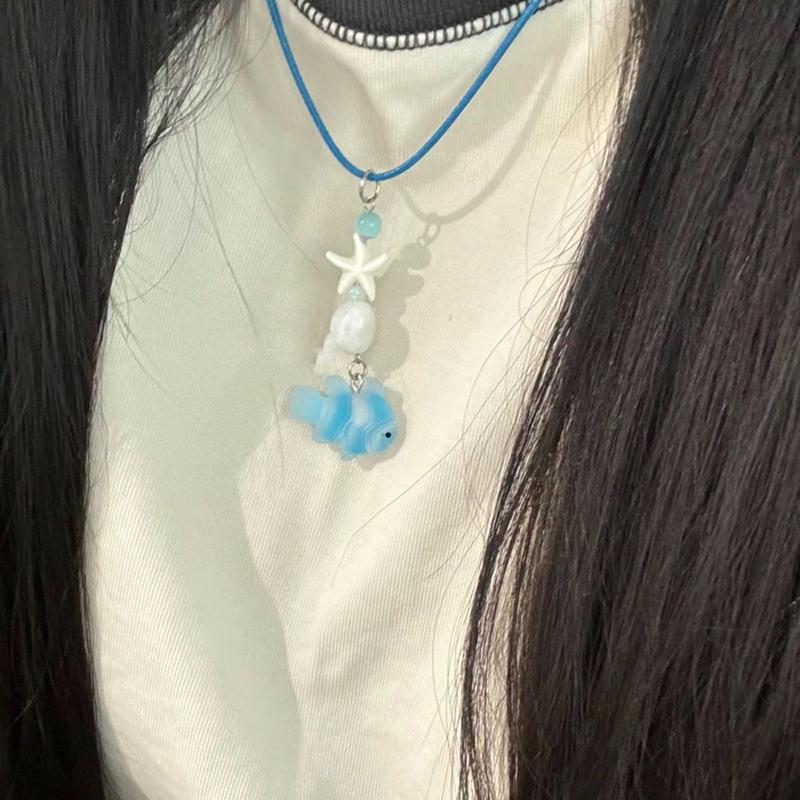 Vintage Cute Clownfish Pendant Necklaces For Women Men Versatile Simple Cool Couple Choker Necklace Jewelry Accessories Gifts