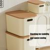 Stackable Home Storage Container Cream Design Dustproof Lid Storage Container For Clothes Toy Organization