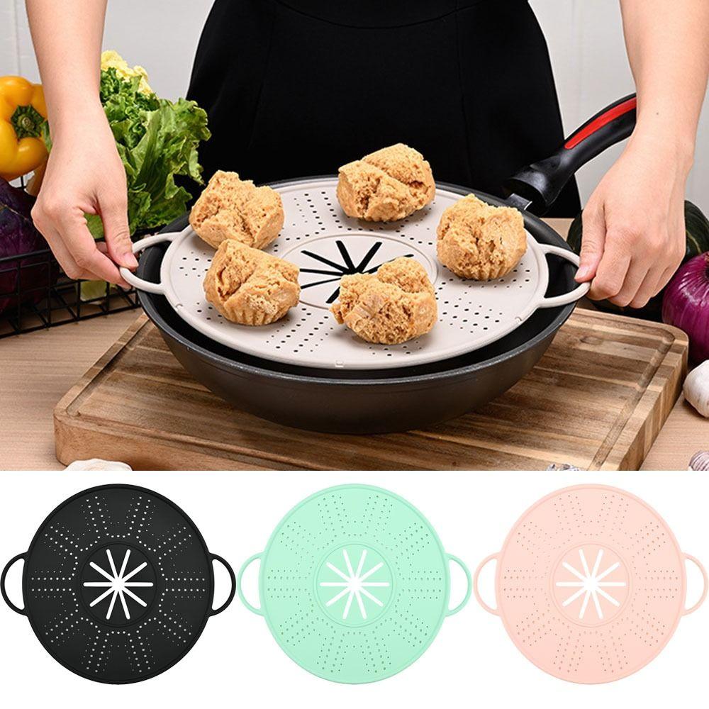 Heat Resistant Steamer Insert Tray Anti-scald Handles Spill-proof Pot Lid  Pressure Cookers