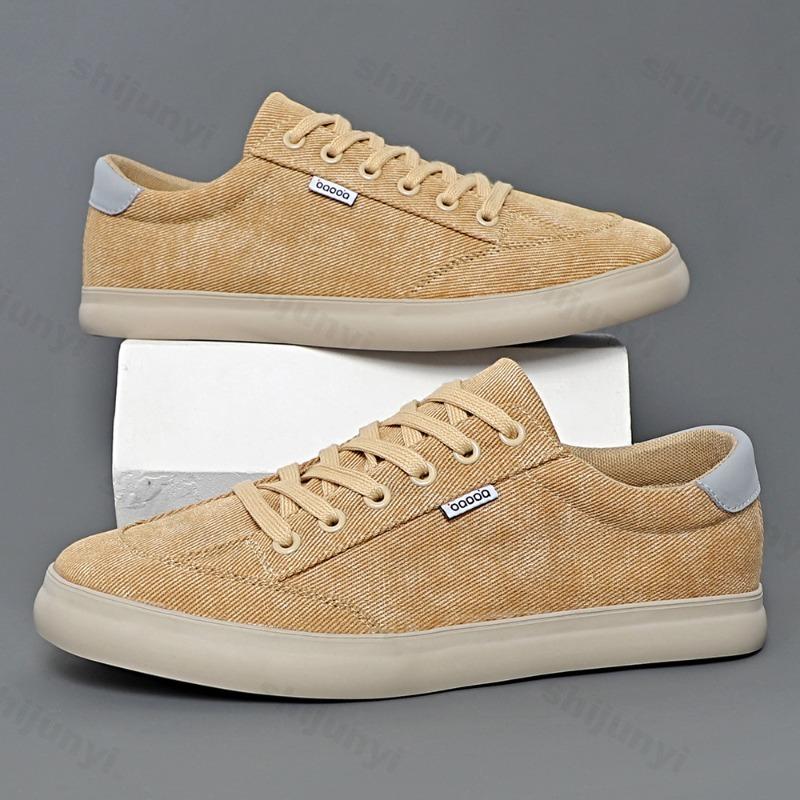 Fashion Mens Casual Shoes Cloth Lace-up Flat Shoes Autumn 2025 New Male Sneakers Luxury Design Canvas Skate Shoes Men Zapatillas Hombre