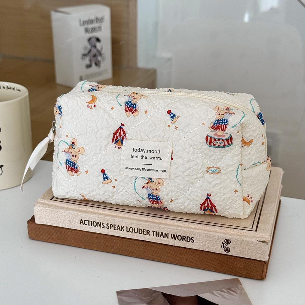 

Fashion New Cartoon Rabbit Girl Makeup Bag Tote Cosmetic Organizer Quilted Pouch Handbag Ladies Kawaii Zipper Storage Bag