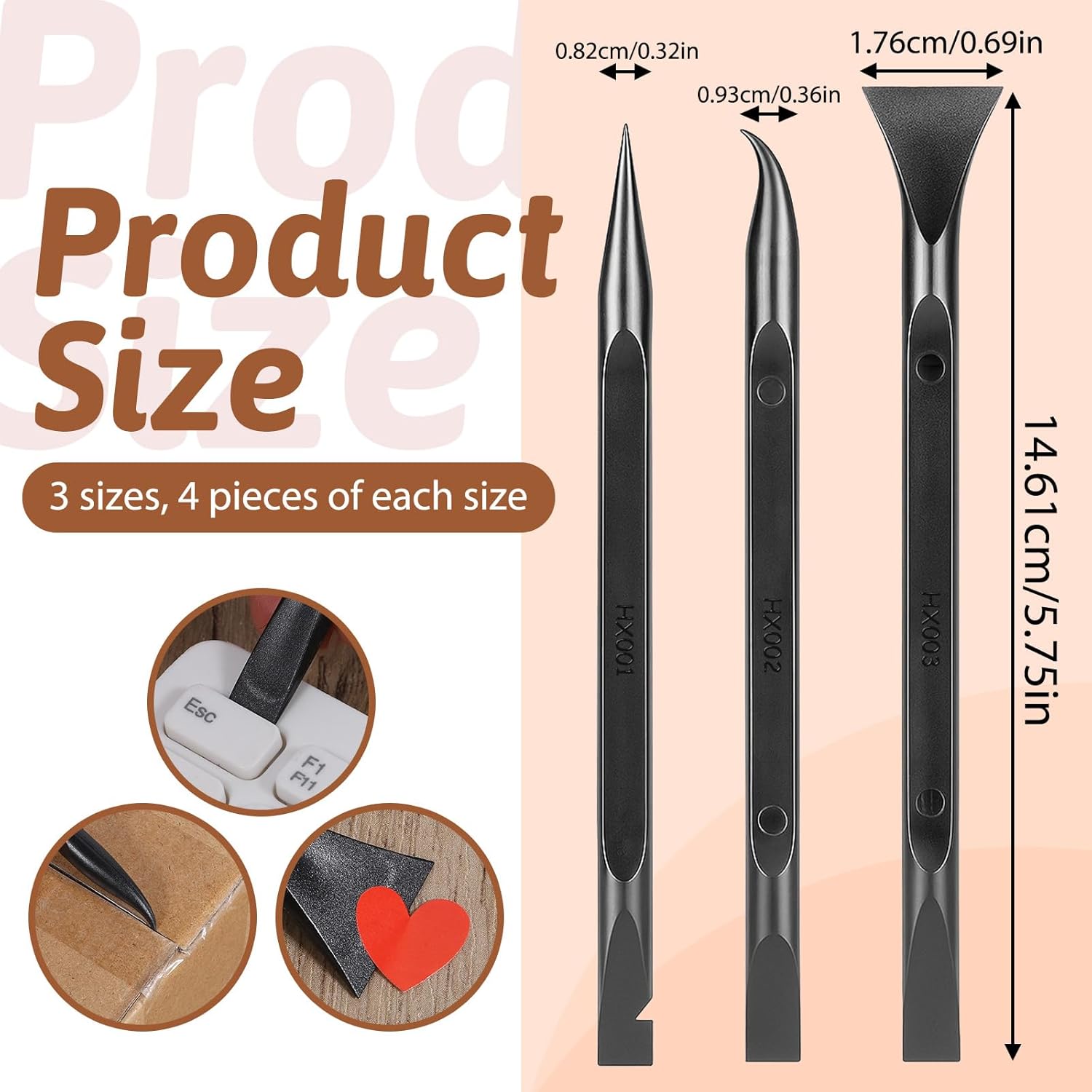 12 Pcs Plastic Scraper Non Scratch Carbon Fiber Plastic Scraper Tool Multi-Purpose Pen-Shaped Scrapers for Kitchen Crevices Sticker Remover Car