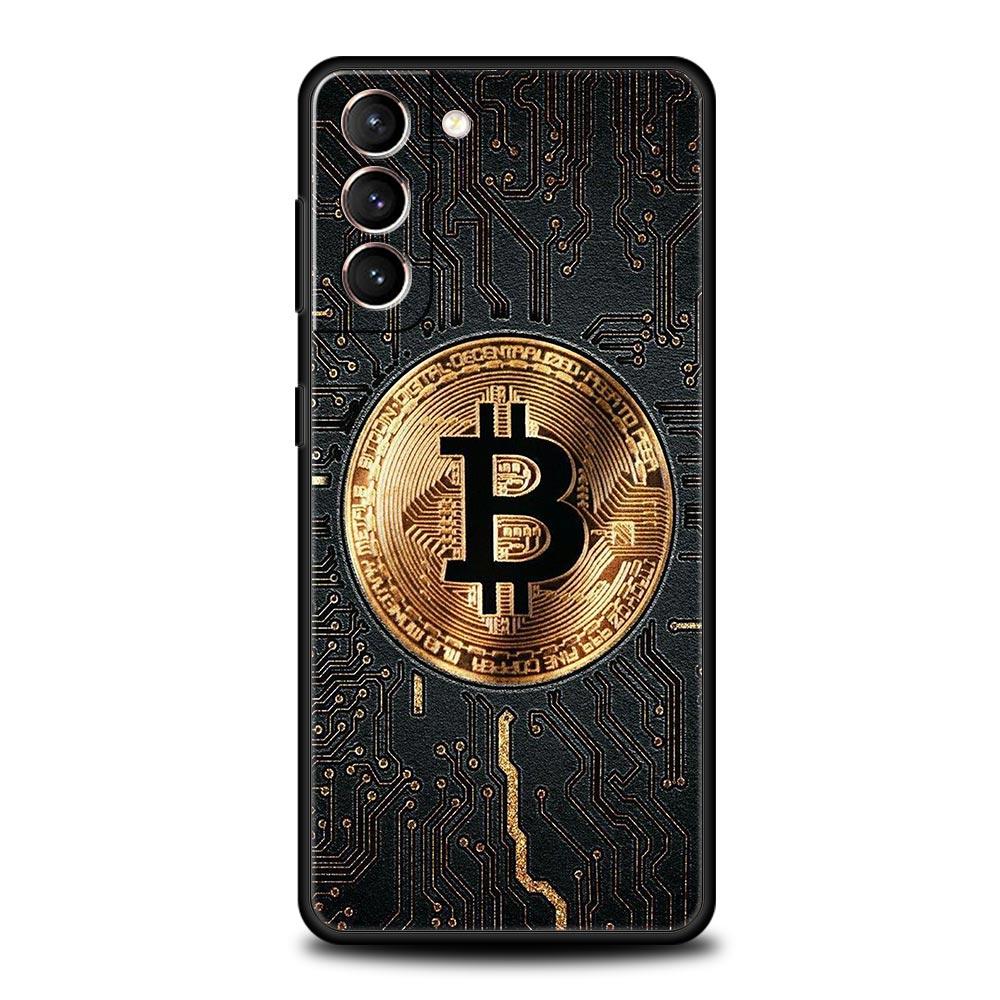 Luxus Bitcoin B Handyhülle für Samsung Galaxy S25 Edge S24 S23 S22 S21 Ultra S20 FE 5G S10 S10E S9 Plus Weiche TPU-Abdeckung