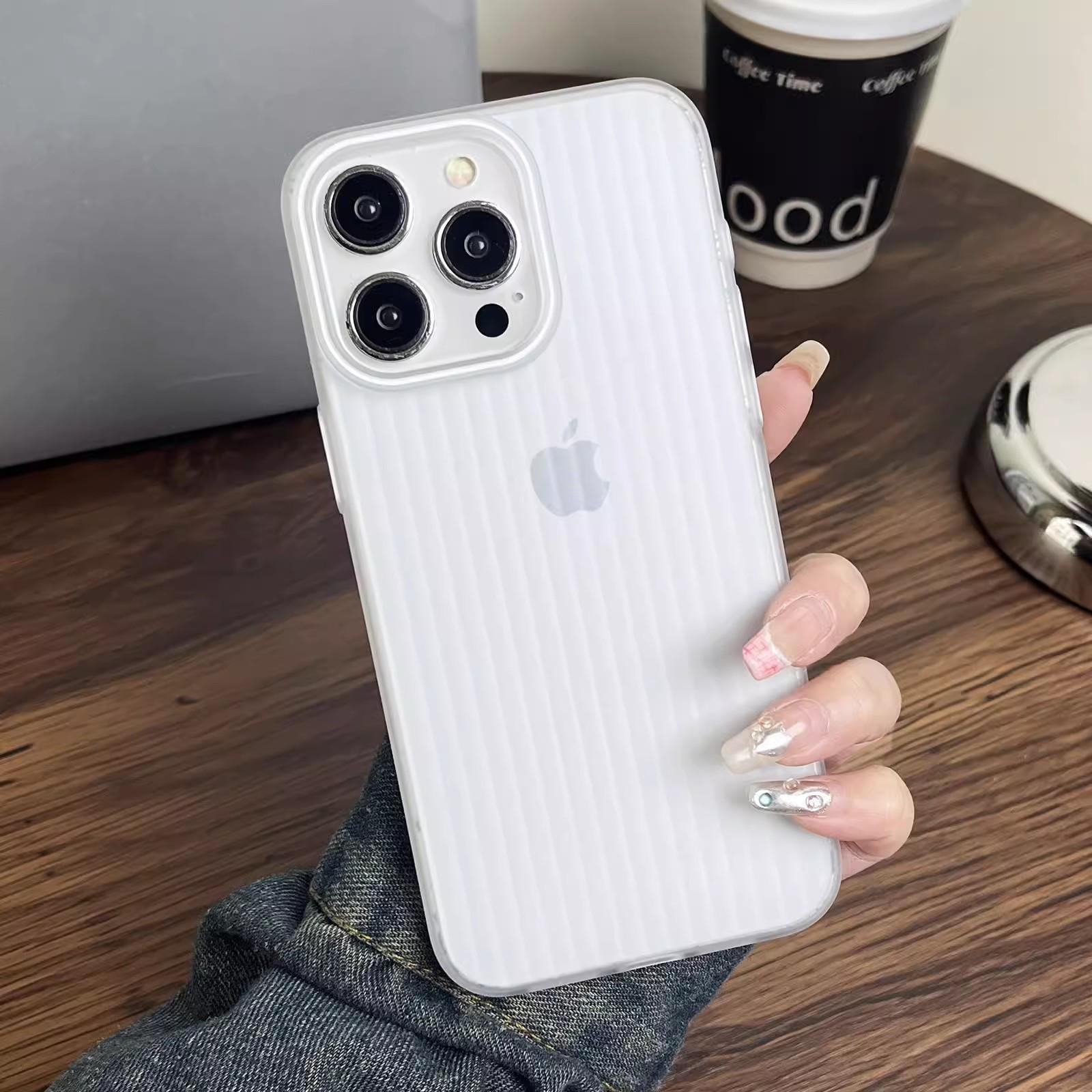 

Corrugated Grating Magnetic Case Suitable for IPhone 16 Ice Fog PC Matte Phone Case Apple 15 Anti Slip Strip 14 Transparent iPhone16
