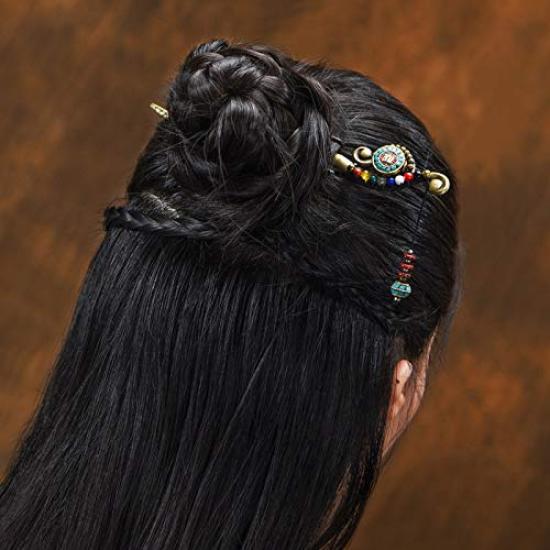 LeafIn Handmade Kanzashi Hair Ethnic Ethnic Style Hair Single Agate Head Power Japanese Clothing Cute Single Kanzashi Hairpin, Clip, Totem, Stick,