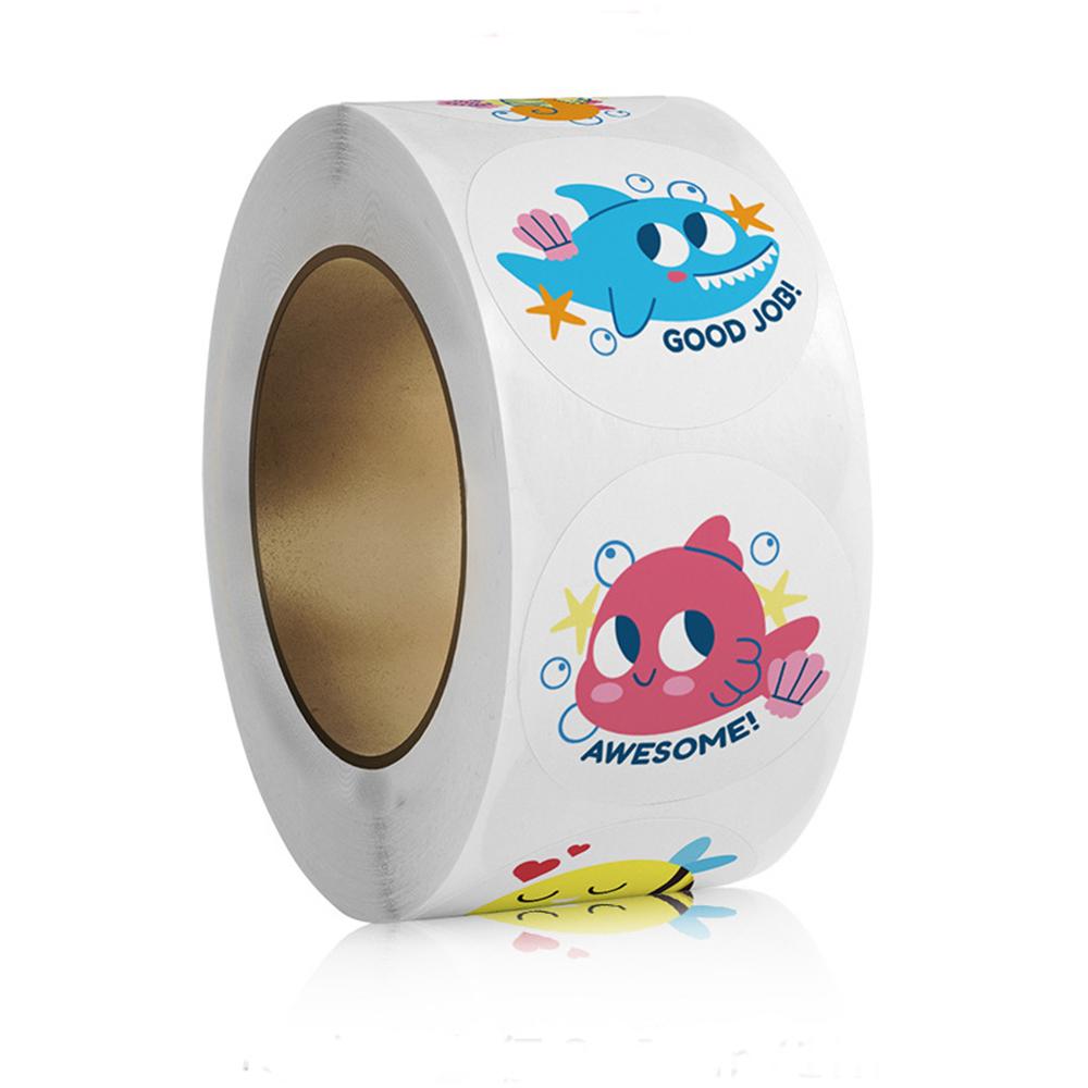 100-500pcs Children's Cartoon Animal Stickers Gift Packaging Sealing Label Kindergarten Little Red Flower Reward Stickers