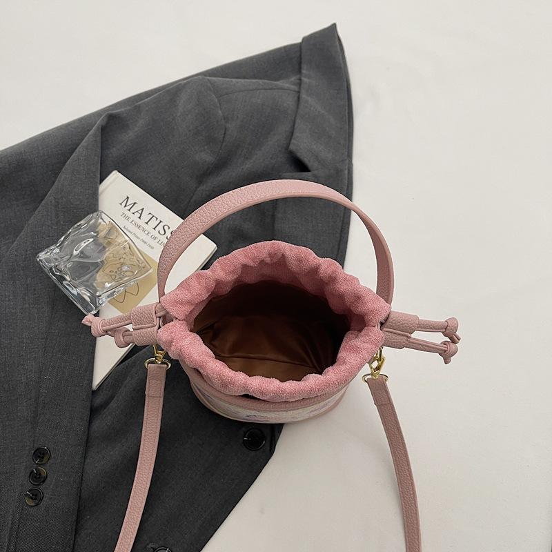 Bag, Chinese Style, Trendy Embroidery Handbag, Fashionable Drawstring Bucket Bag, New Chinese Versatile Single Shoulder Crossbody Bag