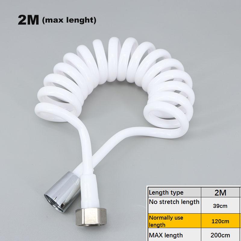 

1,5/2/3 м макс. гибкая белая пружинная душевая головка шланг для воды трубка для туалета унитаз биде распылитель телефонная линия мягкие детали для ванной комнаты 2m(max)