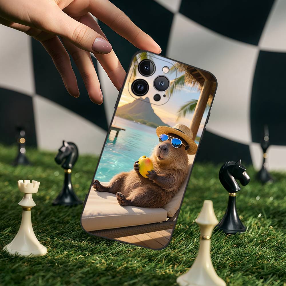 Cartoon O-Opanchu Usagi Phone Case For IPhone 17,16,15,14,13,12,11,Pro,Max,Plus,Mini,Soft Silicone Black Case iPhone 14