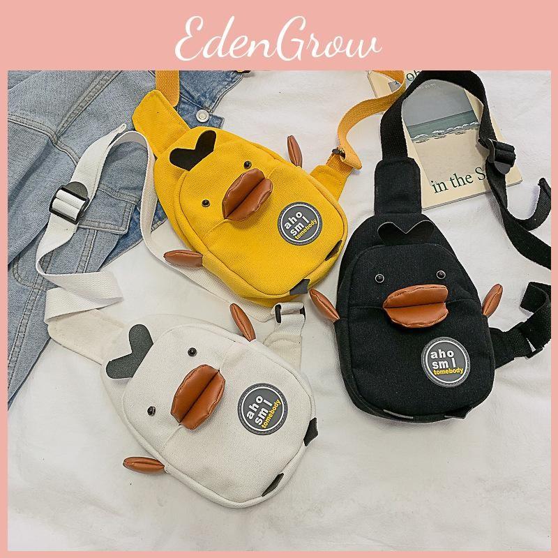 Playful Canvas Children Bag Cartoon Character Comfortable Strap Outings School