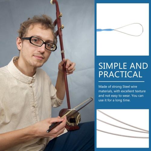 Lurrose 3-Pack Erhu Strings, Sitar Strings, Guitar Strings, Yuruheen Accessories, Urheen Parts, Steel Wire Replacement, Biwa Strings
