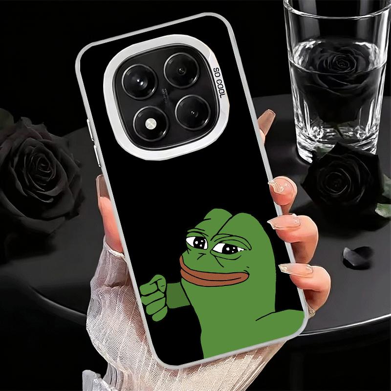 Funny Sad Forg P-Pepe Meme Soft Phone Case for Xiaomi Redmi Note 13 14 15 Pro Plus 12S 12 11S 11 11T 10S 10 Shockproof Cover Bac