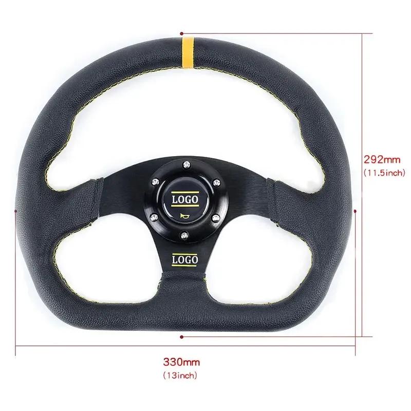 13inch Car Steering Wheel Universal 320mm PVC Aluminum Racing Sport Steering Wheel Fit To Most Cars Modification Accessories