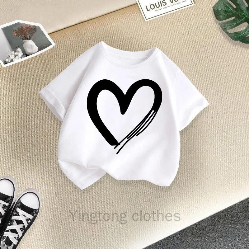 Summer Fashion Girls' Short Sleeved T-shirt Cute Printed Girls' Casual Versatile Top Cross Border