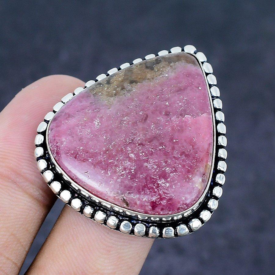 Rhodochrosite Gemstone 925 Sterling Silver Jewelry Ring Size 9