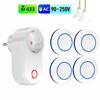 AC 220V 15A Wireless Remote Control Electrical Socket Switch 433mhz Rf Outlet EU Plug Round Transmitter for LED Home Appliance