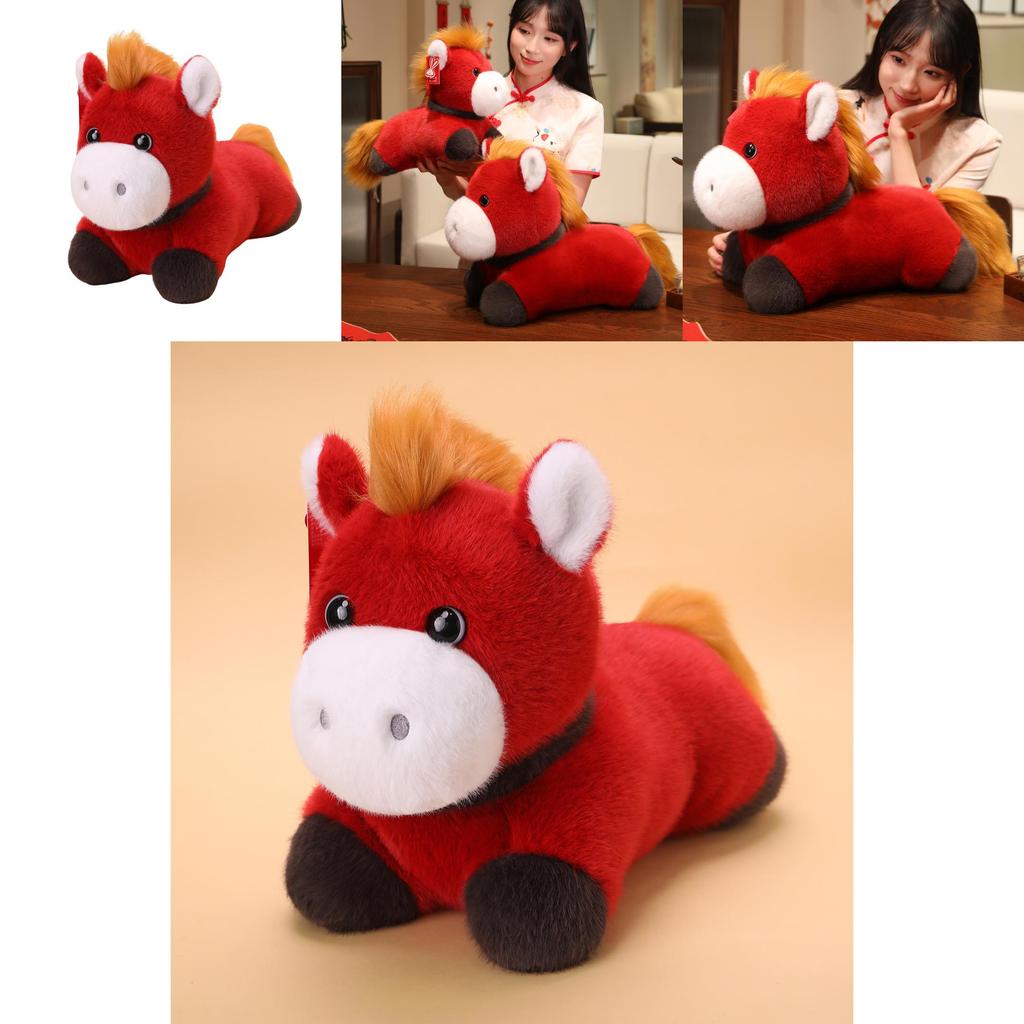 Chinesisches Tierkreiszeichen Pferd Plüschtier mit weicher Polyesterfüllung für Neujahrsgeschenke und Feiern