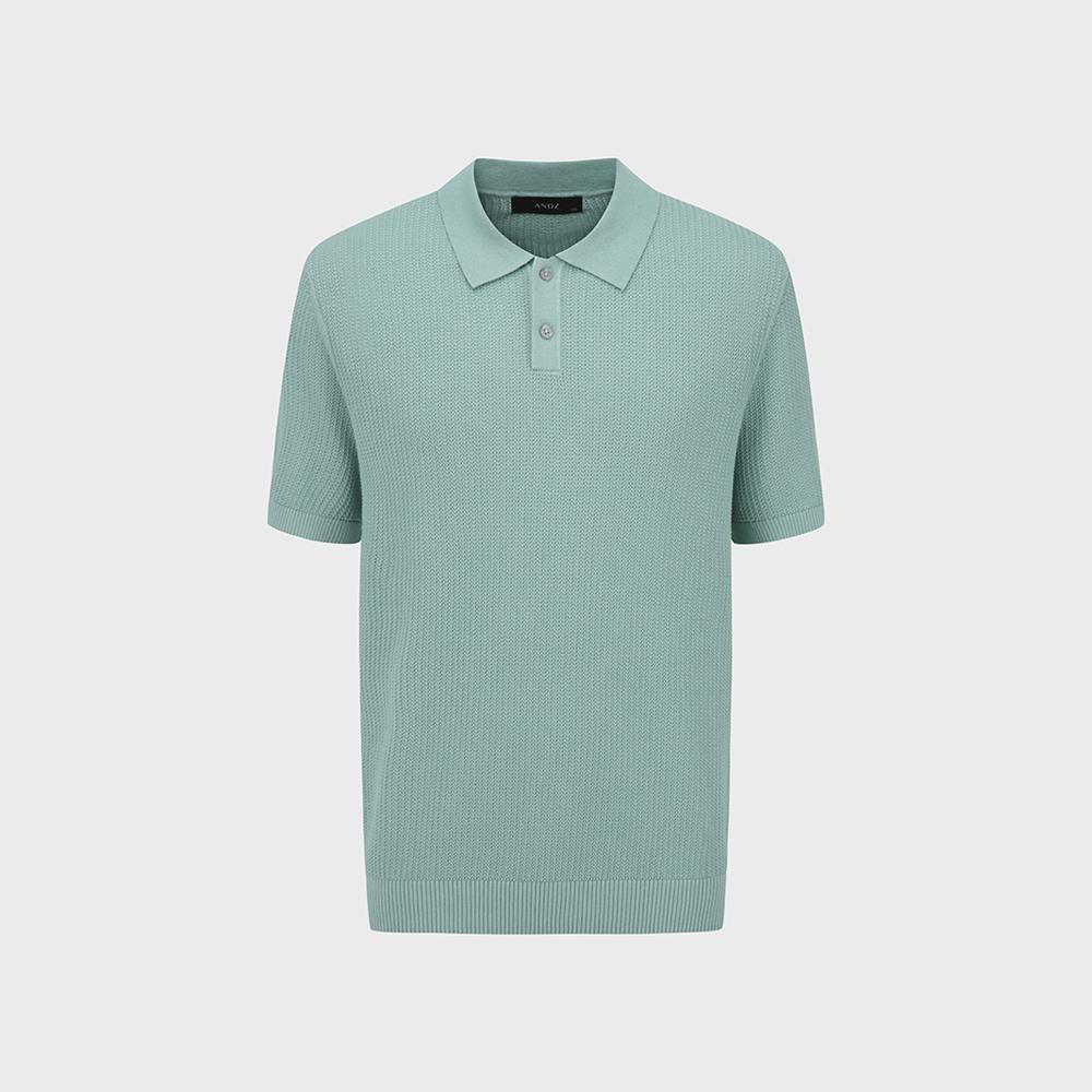 AND Z Men'S) Fine Texture Collared Short Sleeve Knit_Bzf3Et1102Mt