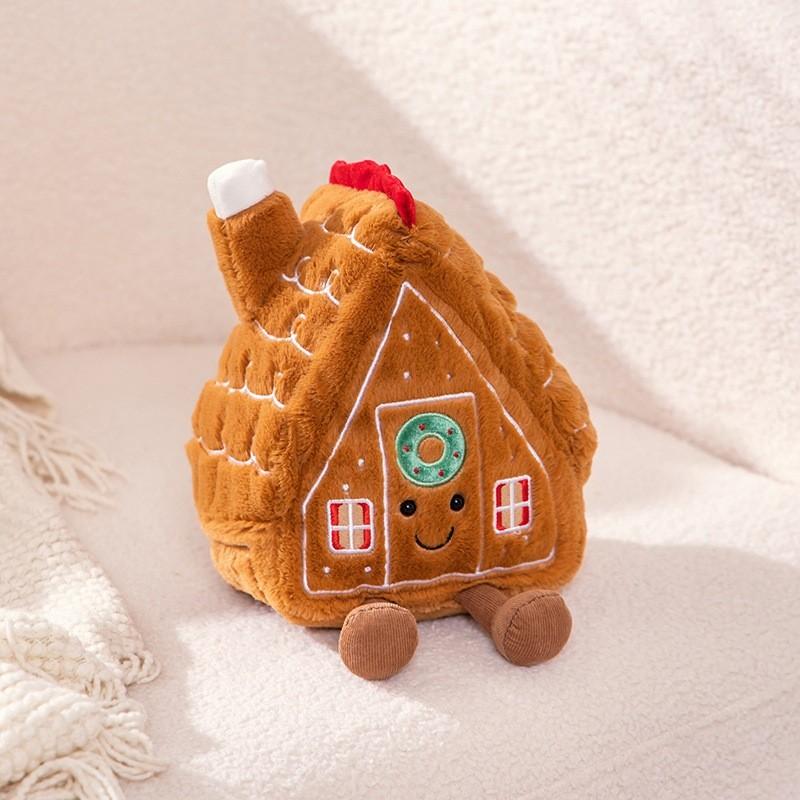 Christmas Plush Toy Gingerbread House Stars Xmas Tree Stuffed Decoration Doll
