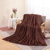 350g Rabbit Fur Stripe Flannel Coral Fleece Nap Blanket