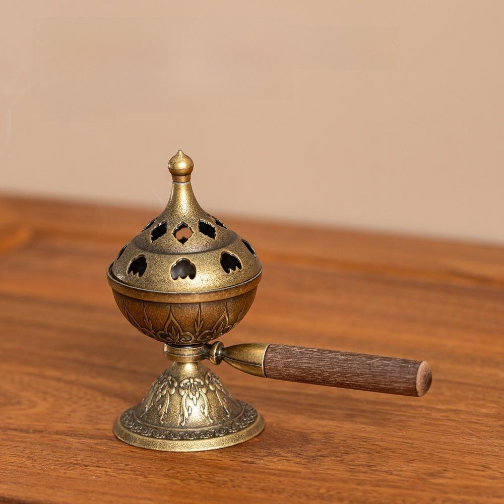 Rotating Incense Holder Retro Style Handheld Stove New Incense Censer  Meditation