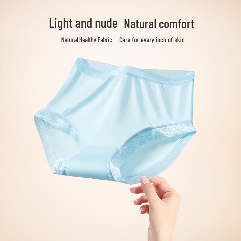 Women's 100% Mulberry Silk Mid-Waist Lace Briefs (2-Pack)