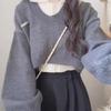 Womens Short Polo Neck Sweater 2 Piece Set Casual Knit Top Slim Waist Winter