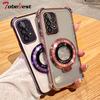 Clear Shockproof Transparent Plating Magsafe Stand Holder Case For Samsung Galaxy A13 A33 A53 A73 A32 A52 A72 4G 5G Cover