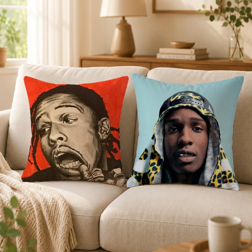 Rapper A‑A$AP Rocky Cushion Cover Double-Sided Printed Pillow Cover Hypoallergenic Dust-Mite Proof