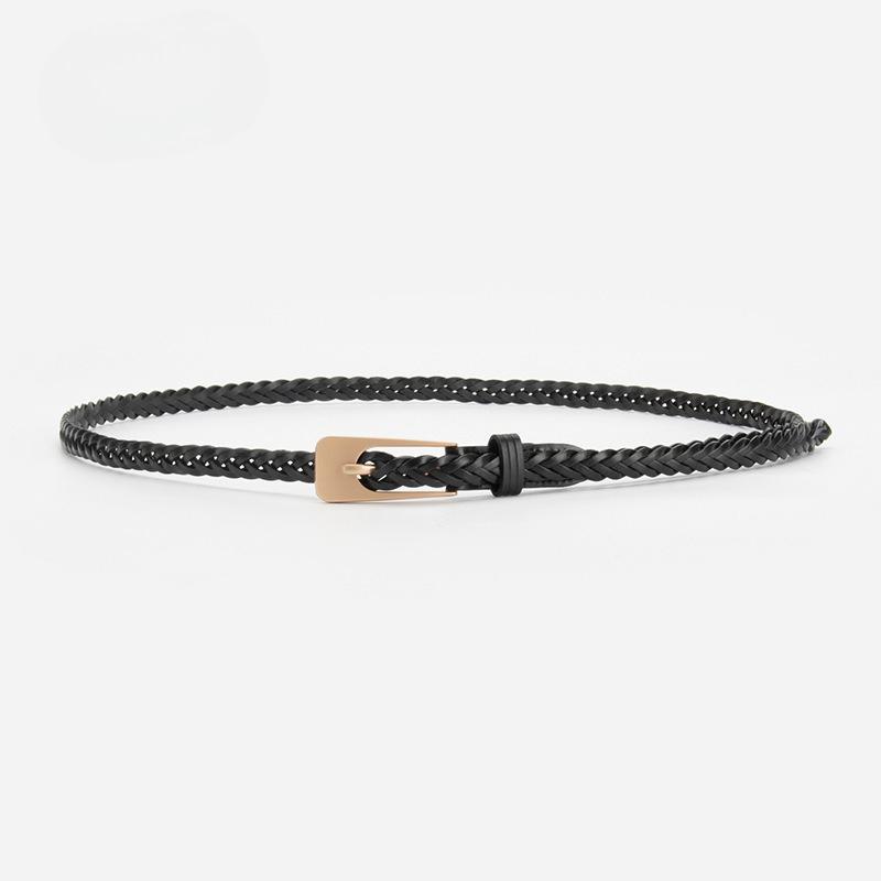 Twill Woven Belt for Women Ins Style Pin Buckle Skirt Trousers Belt Versatile Decorative Waist Rope for Women