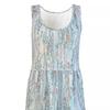 Women's summer casual floral print loose U-neck sleeveless knee-length dress