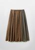 Pibeuseupibeuseu Mix Check Maxi Skirt / Brown