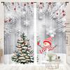 2 Stück, Weihnachtsbäumchen Schneeflocke Schneemann Vorhänge -30% Verdunkelung - geeignet für Wohnzimmer, Schlafzimmer, Küche, Heimdekoration