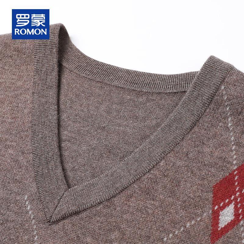 ROMON Men's V-Neck Pure Wool Sweater Vest