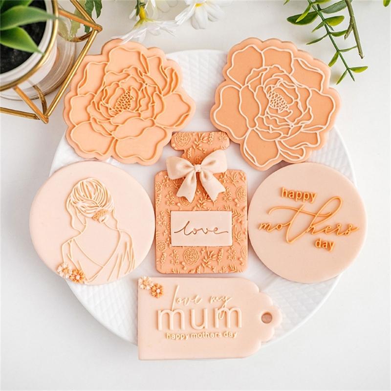 Mother's Day Fondant Mold Cookie Embossing Mould Easy Releases Plastic Cake Decorating Tool for Baking Enthusiasts