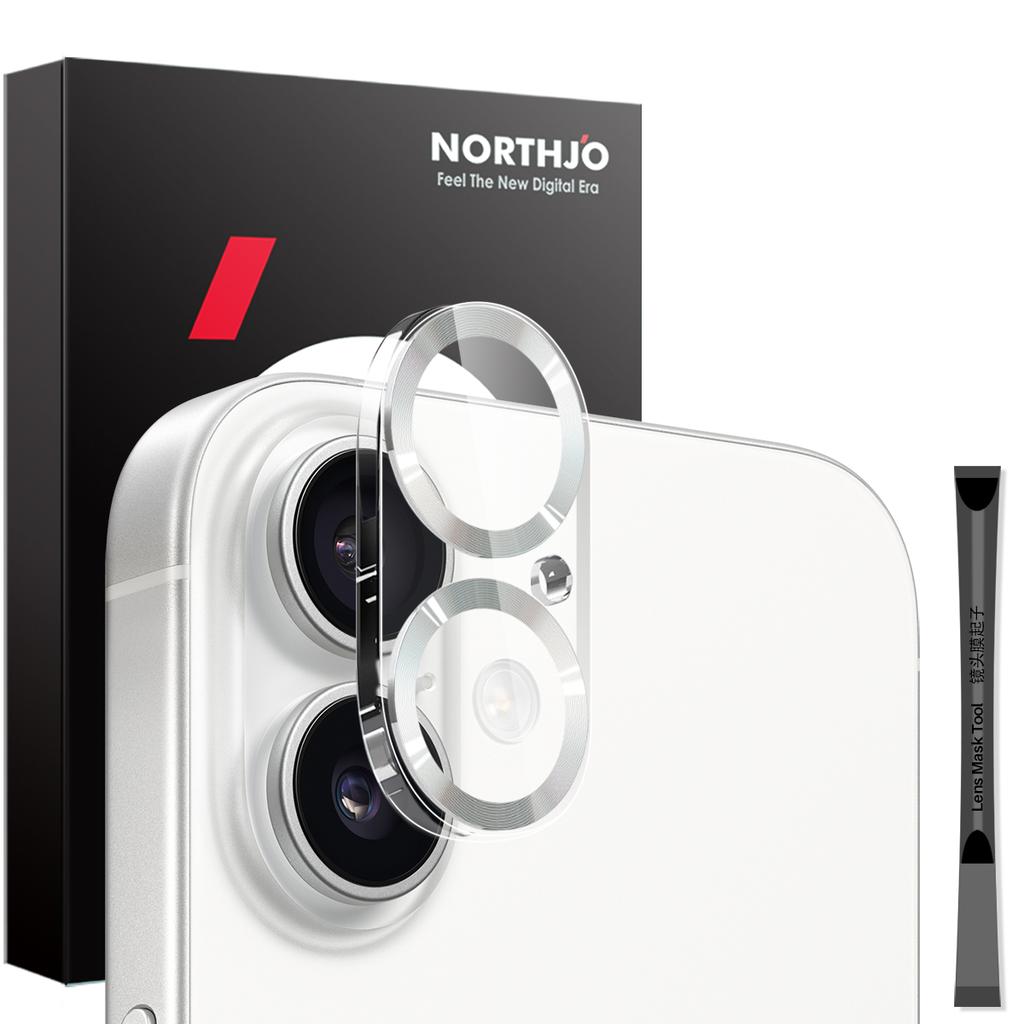 NORTHJO For iPhone 16/16 Plus Camera Lens Protector 3D CD Veins Integrated Clear Camera Lens Film