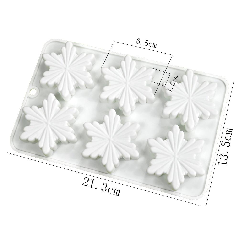 6-dutá silikonová forma na vánoční sněhové vločky: Fondán, Dort, Čokoláda, Pečení & Nástroj na svíčky