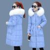 Winter Down Jacket Korean Style Waist Slim Mid-length Padded Jacket Thickened Large Fur Collar Women's Down Jacket