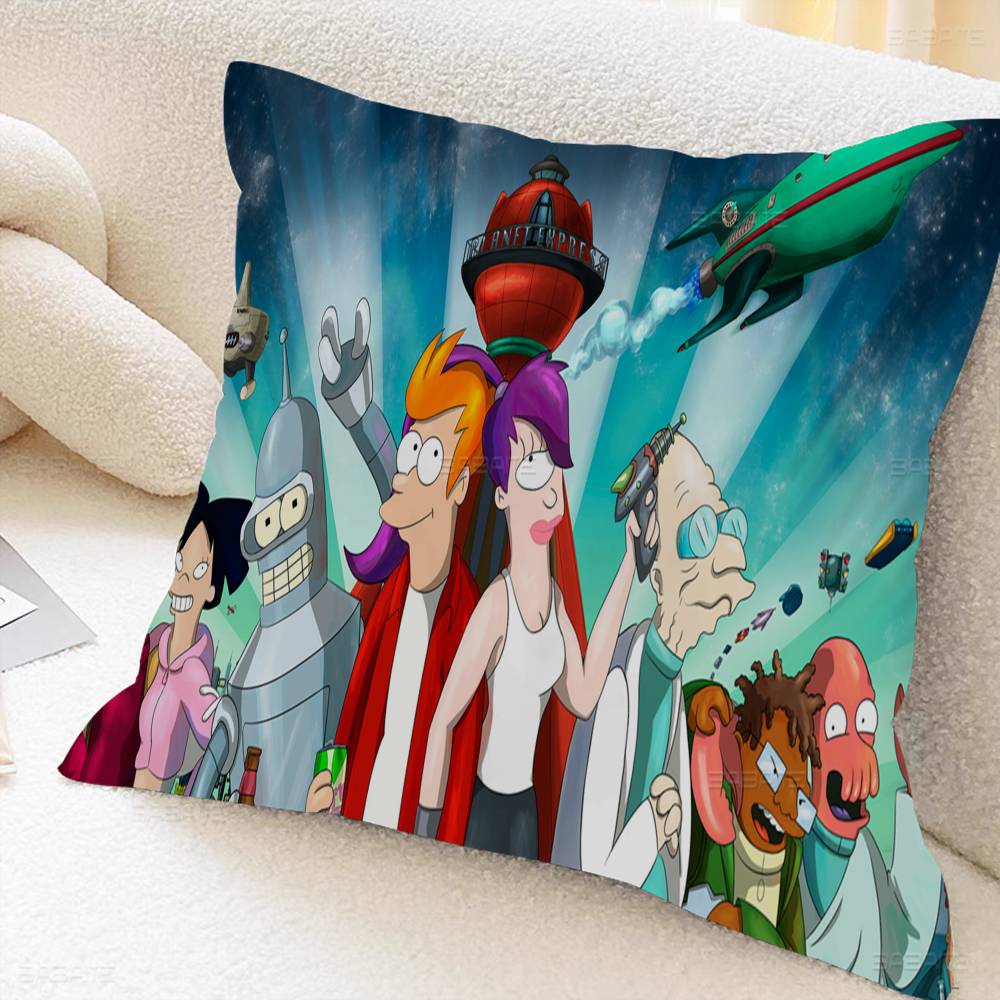 F-FuturamaS Decorative Room Aesthetics Pillow Case Home Decor Bedroom Sofa Bed Couch Pillow Cover 45x45