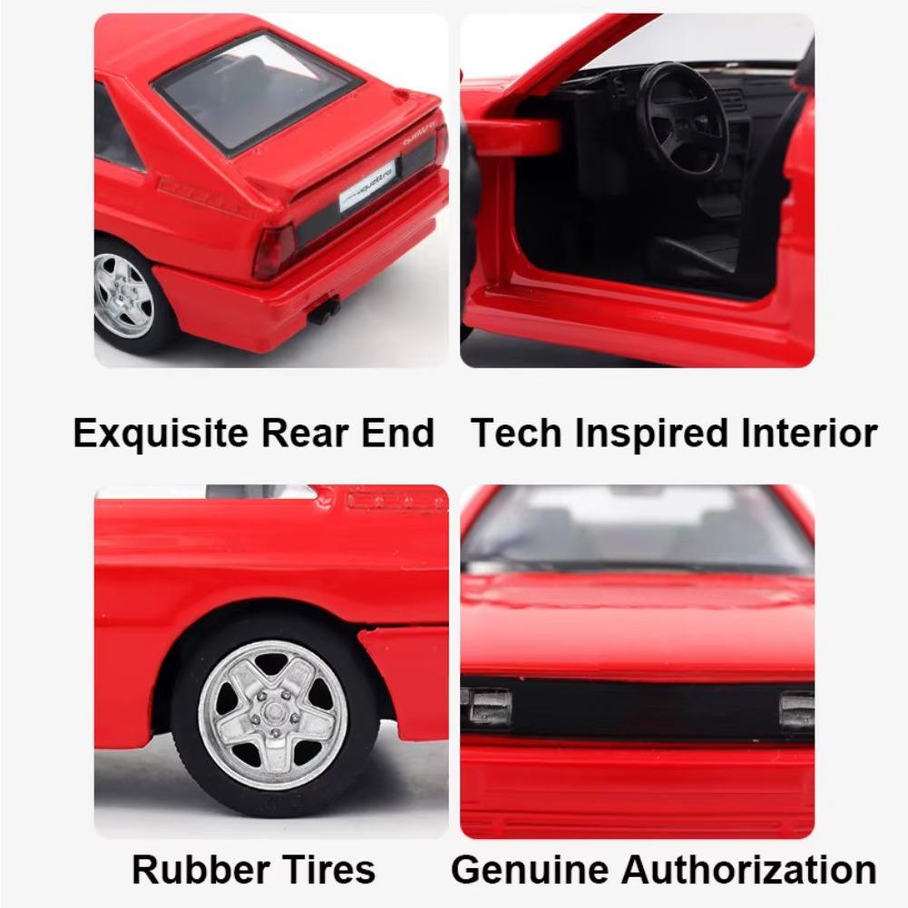 1/36 Scale Quattro 1980 Alloy Car Models Toy Diecasts Vehicles Model Doors Opened Pull Back Sport Car for  Kids Gift